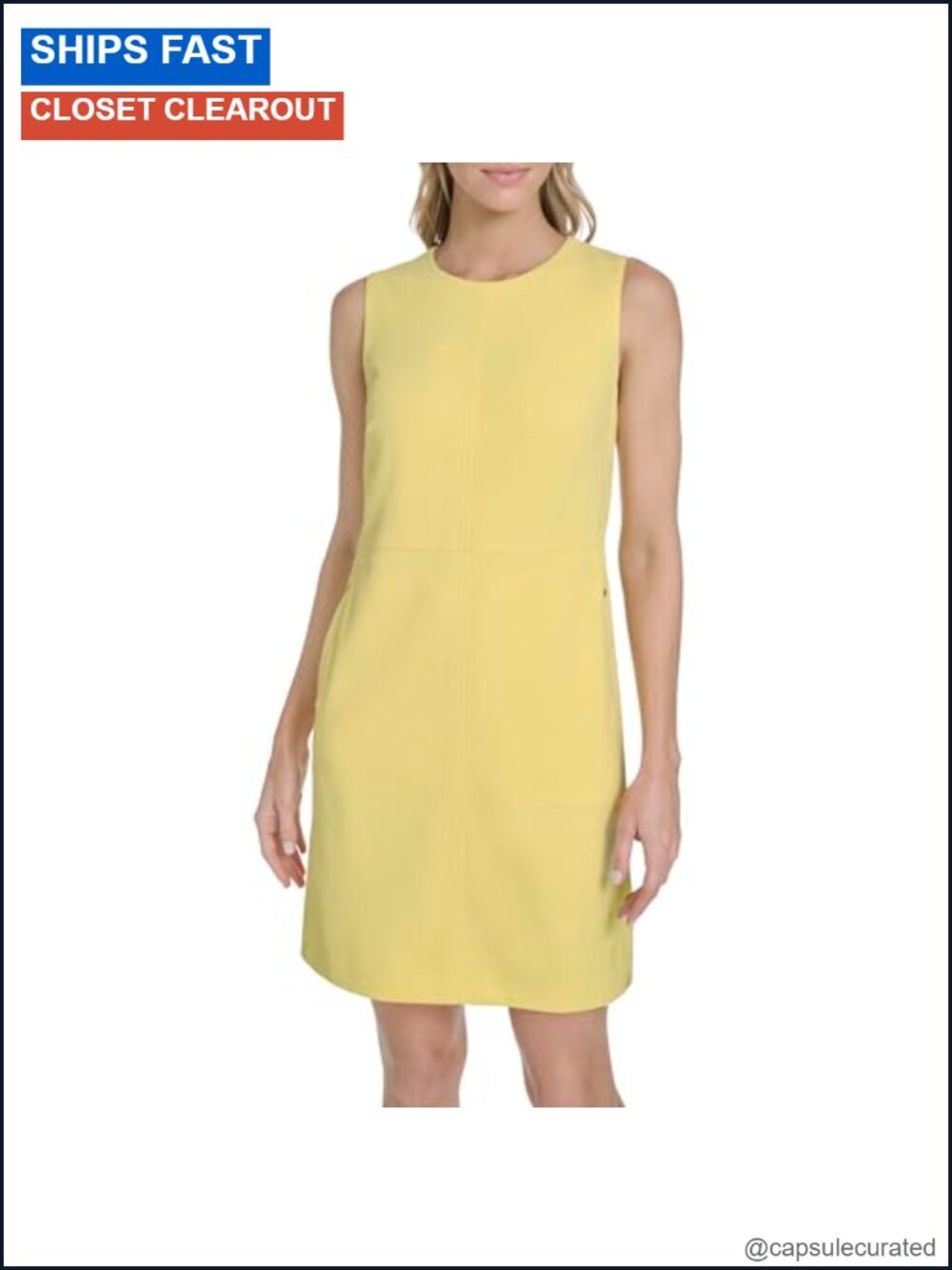 Sleeveless Crew Neck Sheath Mini Dress Scuba Crepe